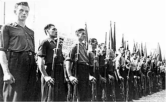 Рабочая гвардия на Привокзальной площади Риги, 31 июля 1940 года