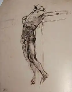 Натурщик в позе распятого разбойника, 1892, ГТГ, инв. Р-13791