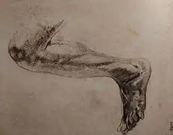 Нога, этюд для фигуры Христа, 1892, ГТГ, инв. Р-13792