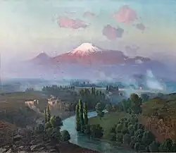 Геворк Башинджагян «Река Аракс на фоне Арарата» (1894), холст, масло