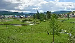 Большой Улаган около устья в селе Улаган. Вид со стороны улицы А. В. Санаа.