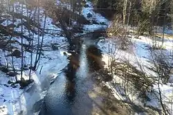 р. Лёютёоя вид с автомобильного моста в пос. Харлу.