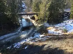 р. Лёютёоя вид с железнодорожного моста в пос. Харлу.