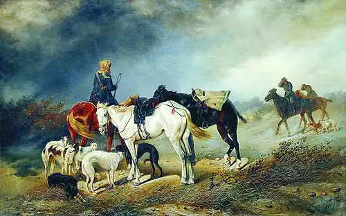 Охотники в степиНиколай Сверчков, 1873 год.