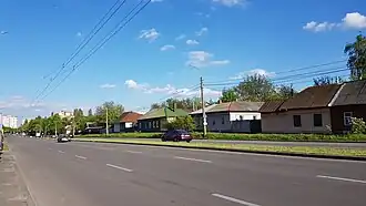 справа застройка бывшей Седневской улицы,слева застройка бывшей улицы Рокоссовского