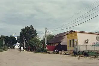 Вид главной улицы в селе Малахово (2021)