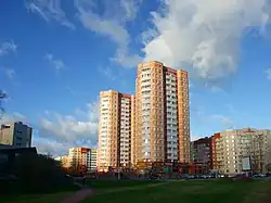 Жилые дома на пересечении улицы Токарева и Транспортной улицы