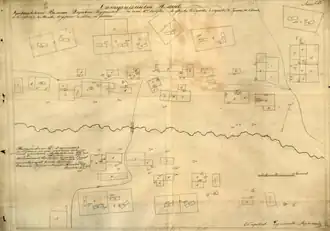 Ситуационный план деревни середины XIX века.