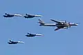 Совместный строй Су-35С "Русских Витязей" и Ту-95МС