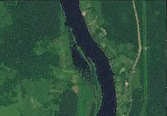 Русло Волги и её залив на снимке из космоса