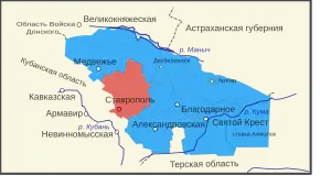 Ставропольский уезд на карте