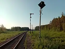 Неработающий входной нечётный семафор.  Вид со стороны ст. Салми.