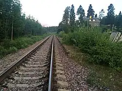 Пассажирская платформа. Вид в сторону ст. Ляскеля.