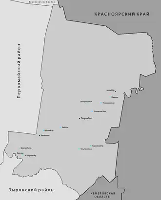 Тегульдетский район на карте