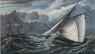 Тендер «Луч» на литографии В. А. Прохорова.