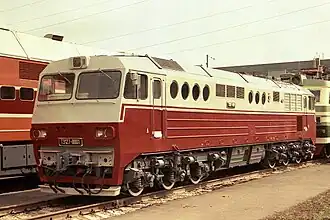 ТЭ127-0001 на выставке в Щербинке. 1986 год