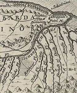 Алды на карте Якова Штелина 1771 года.