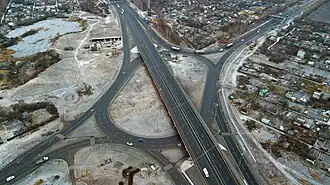 Транспортная развязка на 189 км автодороги в Рязани, построенная в ноябре 2018 года вместо перекрёстка со светофором