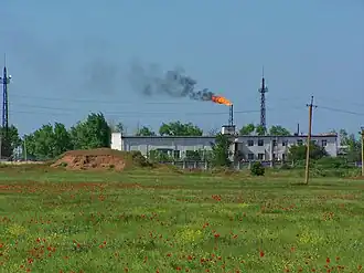 Глебовское подземное хранилище газа на месте села.