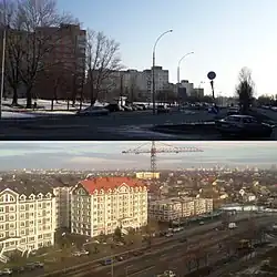 вид на улицу на юго-запад (вверху) и на северо-восток (внизу)