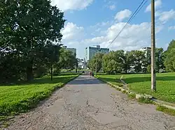 Вид от дворца И. Г. Чернышёва «Александрино» в сторону проспекта Стачек