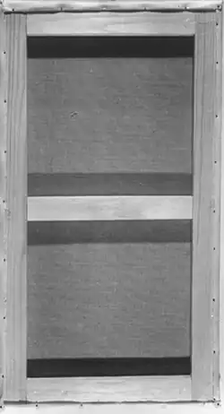 Общий вид тыльной стороны картины после реставрации. Реставратор Кирилл Голубенков