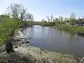 Река Фунтовка в месте впадения в пруд.