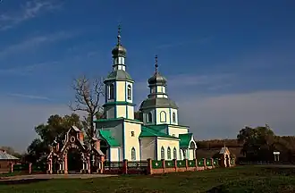 Храм в Прислонихе, сгоревший в 2016 году.