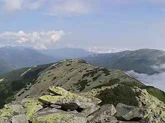 Вид на Боревку (вдали справа — хребет Игровище)