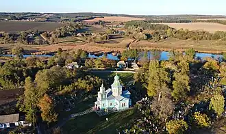 Вид на село и Николаевскую церковь