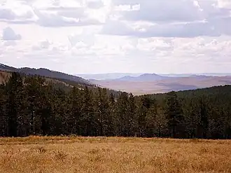 Селенгинское среднегорье. Вид на юг с хребта Моностой