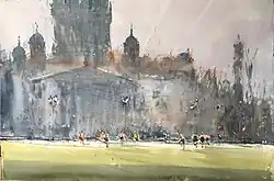 «Футбол у Исаакиевского» Б/г, 38х54, 2020