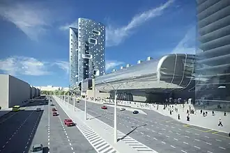 Рендерное изображение комплекса со стороны 1-го Красногвардейского проезда, 2007