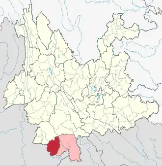 Мэнхай на карте