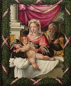 Святое семейство (атрибутируется). Металл, масло. Институт искусств, Дейтон, Огайо, США