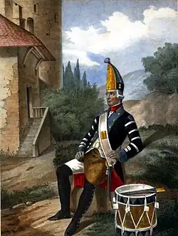 Гренадерский Барабанщик Нашебургского Мушкетерского полка, 1797 — 1801 годы