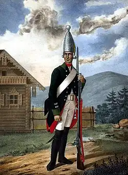 Гренадер Мушкетерского Миллера полка. 1798-1801 гг.