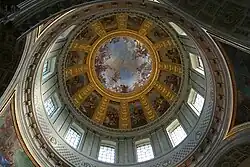 Святой Людовик, полагающий свой меч к ногам Спасителя. Роспись купола церкви Дома инвалидов, Париж