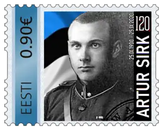 Почтовая марка Эстонии, выпущенная в 2020 году к 120-летию со дня рождения Артура Сирка