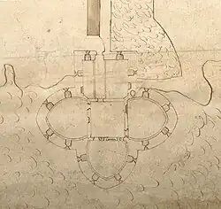 Форт крепости ХаллПлан 1542 года