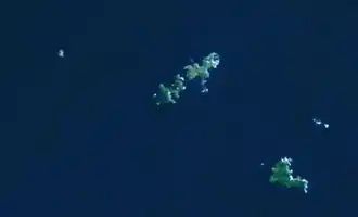 Острова Мокохинау из космоса