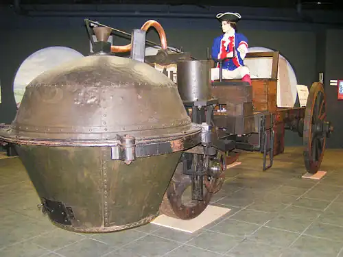 Модель телеги Кюньо в Тампа-Бейском автомобильном музее (англ. Tampa Bay Automobile Museum), США, штат Флорида.