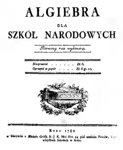 Algiebra dla szkół narodowych, (1782).