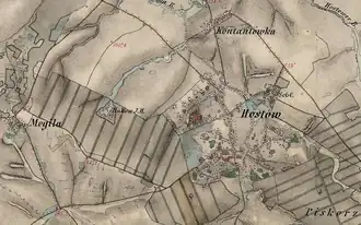 Гостев на карте около 1860 г.