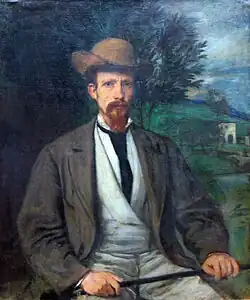 Автопортрет в жёлтой шляпе. 1874. Холст, масло. Старая национальная галерея, Берлин