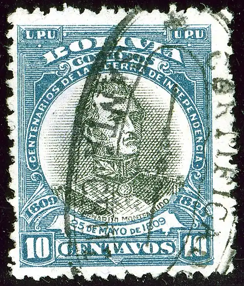 10 сентаво: портрет Б. де Монтеагудо[фр.] (Mi #80)