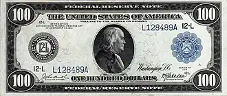 100 долларов США. Серия 1914 г.