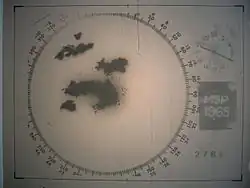 Изображение суперъячейки на метеорологической РЛС в 1960-е годы