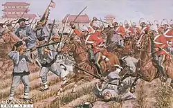 Вторая опиумная война. Атака британского полка Королевских драгун в 1860 году при взятии Пекине.