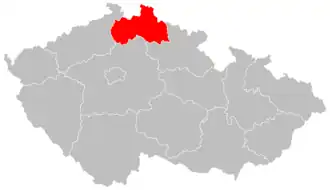 Либерецкий край на карте